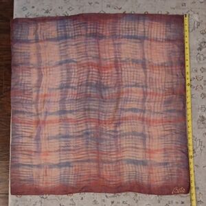 Beta Watercolor Grid Stripe Scarf Purple Pink Blue Gray Peach Mauve Vintage